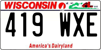 WI license plate 419WXE