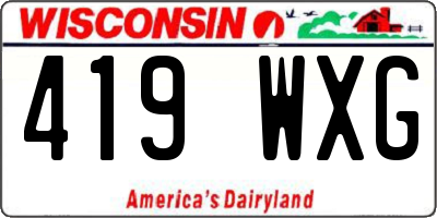 WI license plate 419WXG