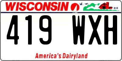 WI license plate 419WXH