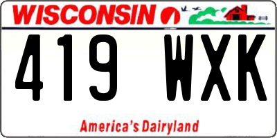 WI license plate 419WXK