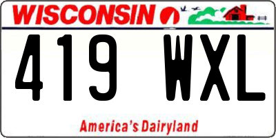 WI license plate 419WXL