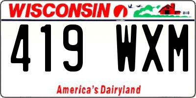 WI license plate 419WXM