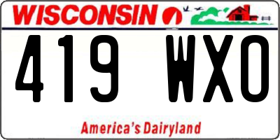 WI license plate 419WXO