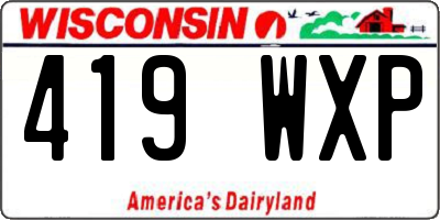 WI license plate 419WXP