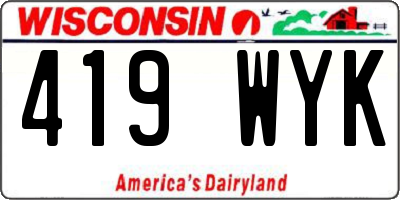 WI license plate 419WYK