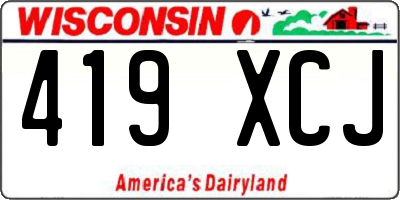 WI license plate 419XCJ