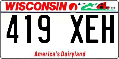 WI license plate 419XEH