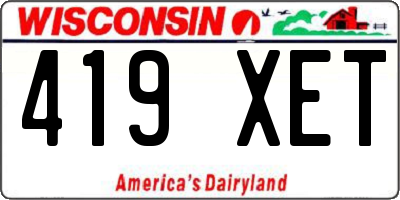 WI license plate 419XET