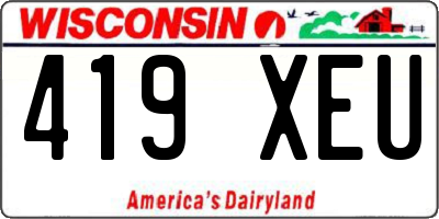 WI license plate 419XEU