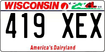 WI license plate 419XEX