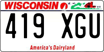 WI license plate 419XGU