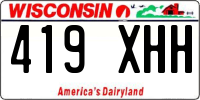 WI license plate 419XHH