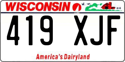 WI license plate 419XJF