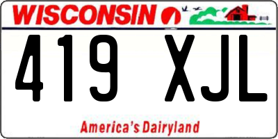 WI license plate 419XJL