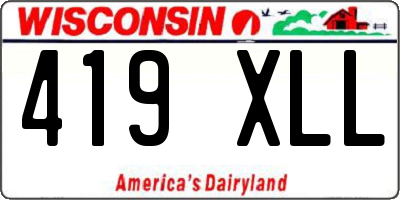 WI license plate 419XLL