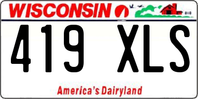 WI license plate 419XLS