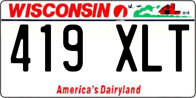 WI license plate 419XLT