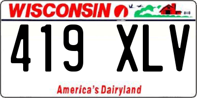 WI license plate 419XLV