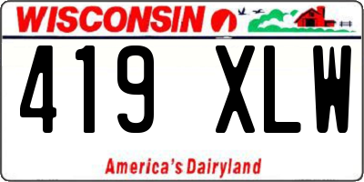 WI license plate 419XLW