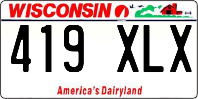 WI license plate 419XLX