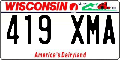 WI license plate 419XMA