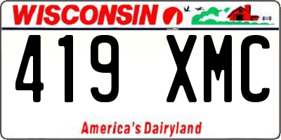WI license plate 419XMC