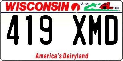 WI license plate 419XMD