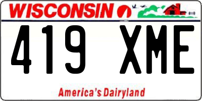 WI license plate 419XME