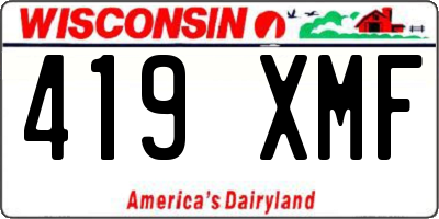WI license plate 419XMF
