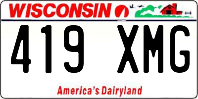 WI license plate 419XMG