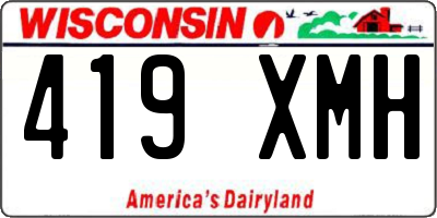 WI license plate 419XMH