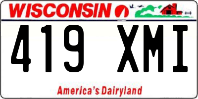 WI license plate 419XMI