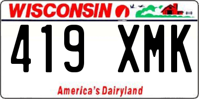 WI license plate 419XMK
