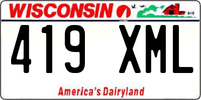 WI license plate 419XML