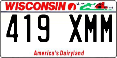 WI license plate 419XMM