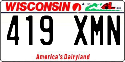 WI license plate 419XMN