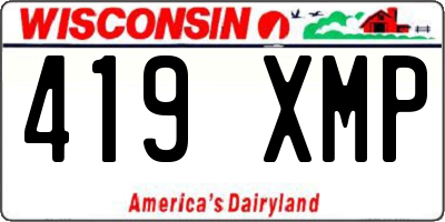 WI license plate 419XMP