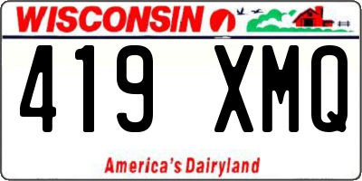 WI license plate 419XMQ