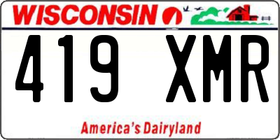 WI license plate 419XMR