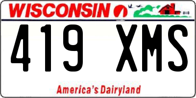 WI license plate 419XMS