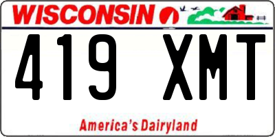 WI license plate 419XMT