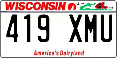 WI license plate 419XMU