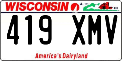 WI license plate 419XMV
