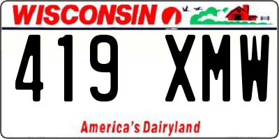 WI license plate 419XMW