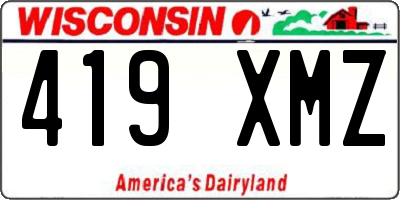 WI license plate 419XMZ
