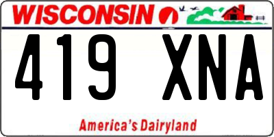 WI license plate 419XNA