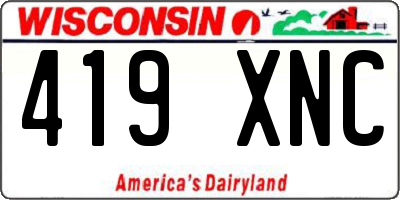 WI license plate 419XNC