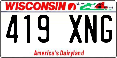 WI license plate 419XNG