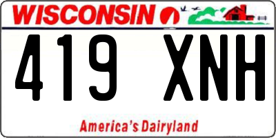 WI license plate 419XNH