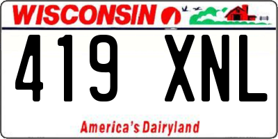 WI license plate 419XNL